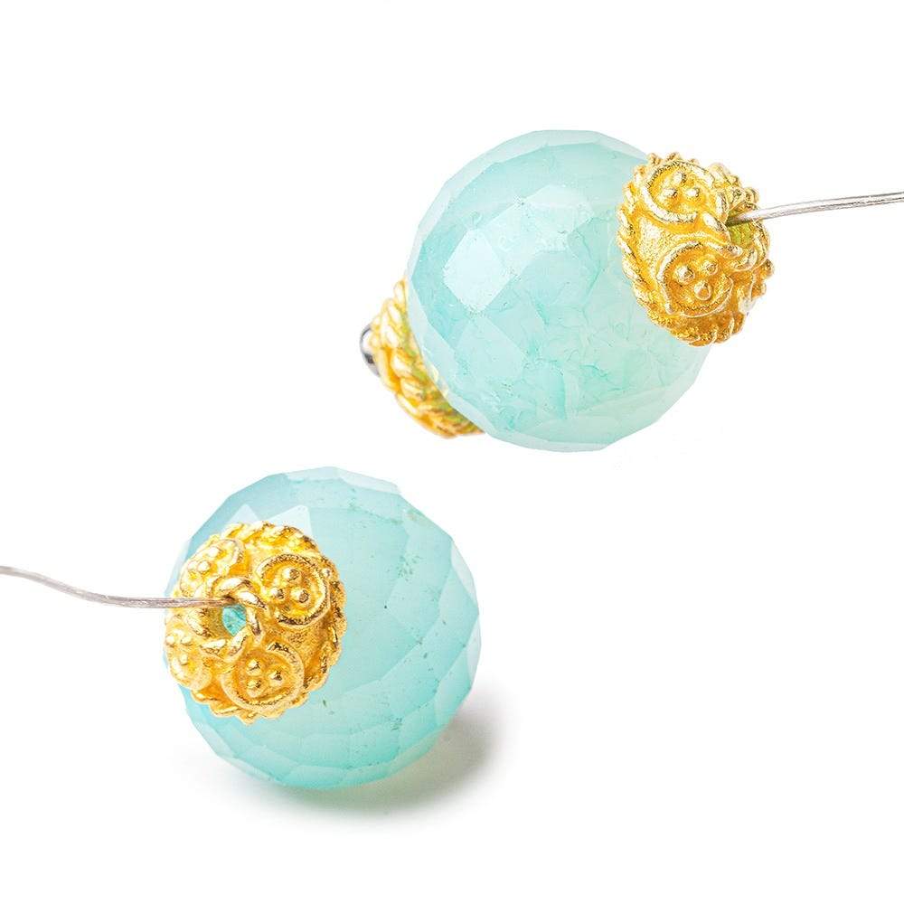 4x8mm 22kt Gold Plated Copper Bead Cap 8 inch 54 pieces