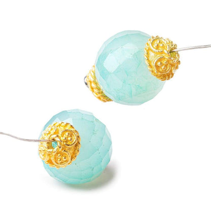 4x8mm 22kt Gold Plated Copper Bead Cap 8 inch 54 pieces