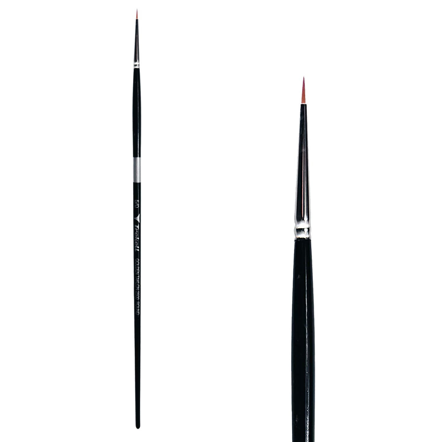 Trekell Golden Taklon Long Handle Artist Brush -  Size #5/0 Round