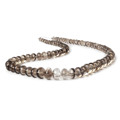 5-10.5mm Smoky Quartz plain rondelle beads 16 inch 80 pieces