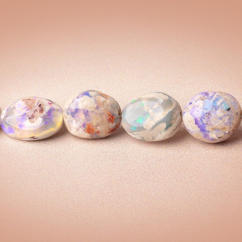 5-10mm Australian Opal with Matrix Unfaceted Oval 18 inch 52 Beads AA