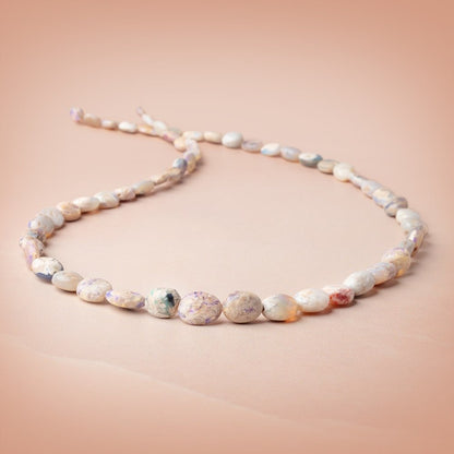 5-10mm Australian Opal with Matrix Unfaceted Oval 18 inch 52 Beads AA