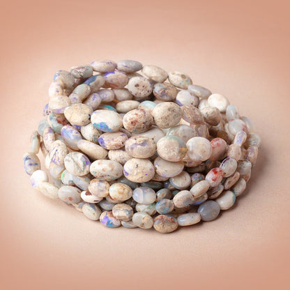 5-10mm Australian Opal with Matrix Unfaceted Oval 18 inch 52 Beads AA