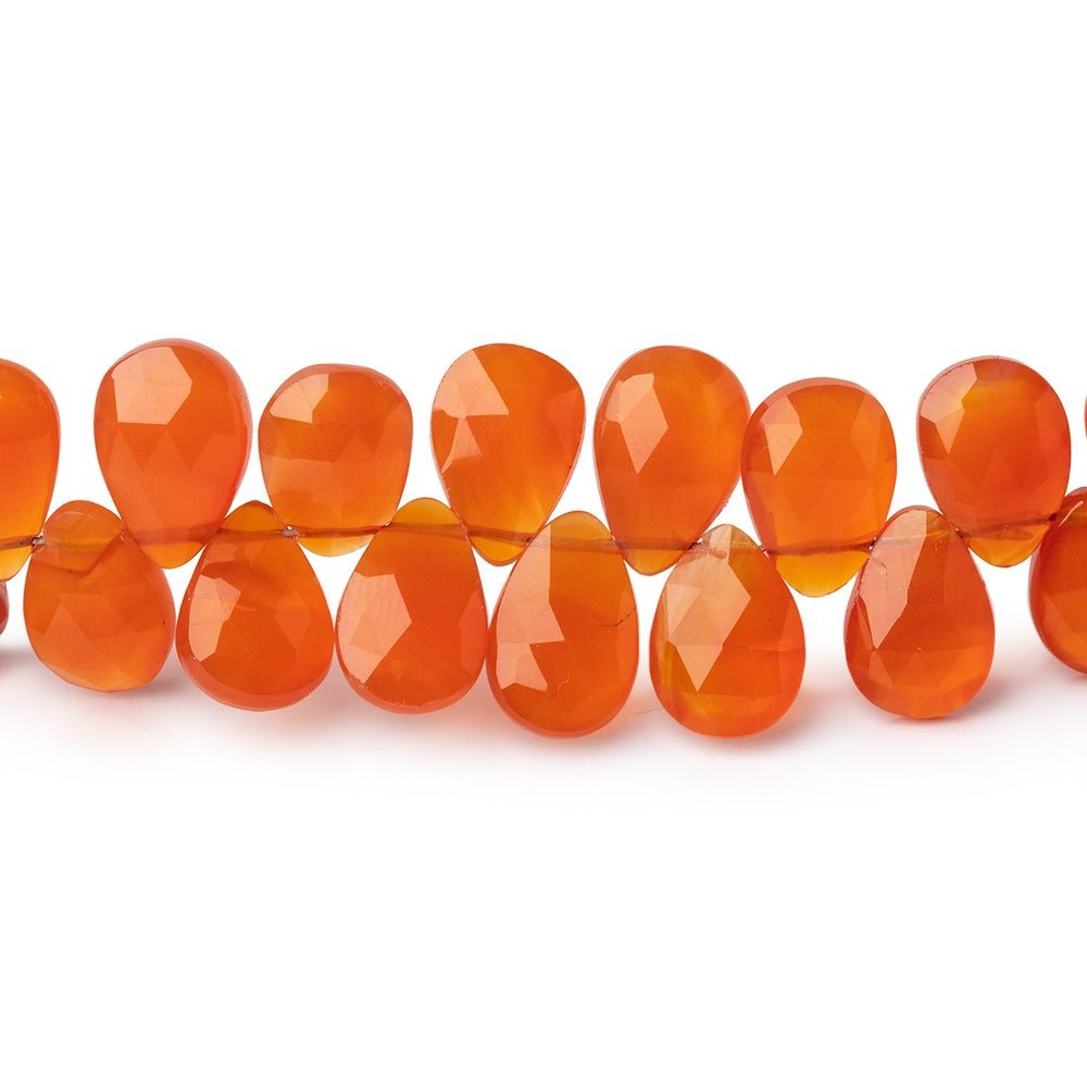 5-10mm Carnelian Faceted Pear Beads 8 inch 58 pieces