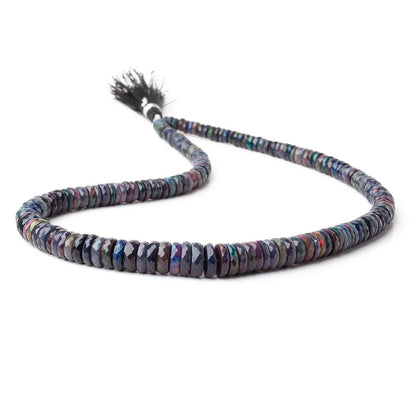 5-10mm Ethiopian Wollo Black Opal Faceted Heishi 17 inch 180 Beads AAA