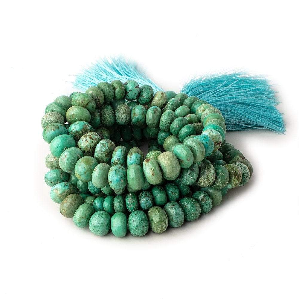 5-10mm Green Turquoise plain rondelle beads 18 inch 96 pieces