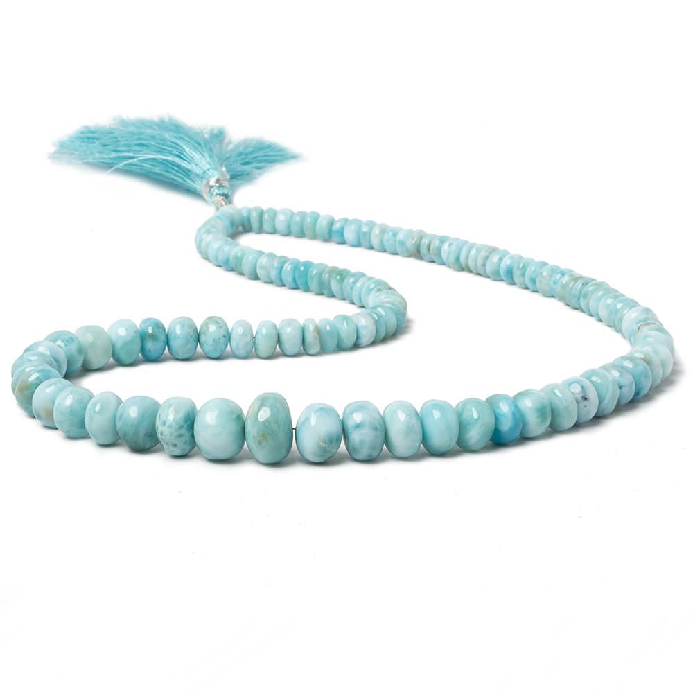 5-10mm Larimar plain rondelle beads 18 inch 99 pieces AA