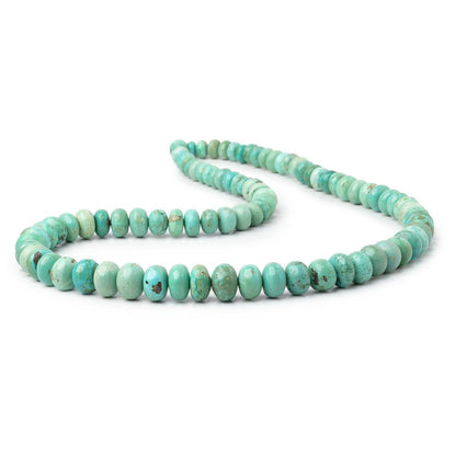 5-10mm Mongolian Turquoise Plain Rondelle 18 inch 88 Beads