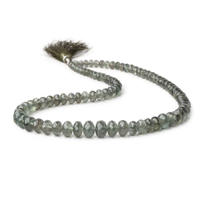 5-10mm Moss Aquamarine Faceted Rondelle Beads 16 inch 87 pieces