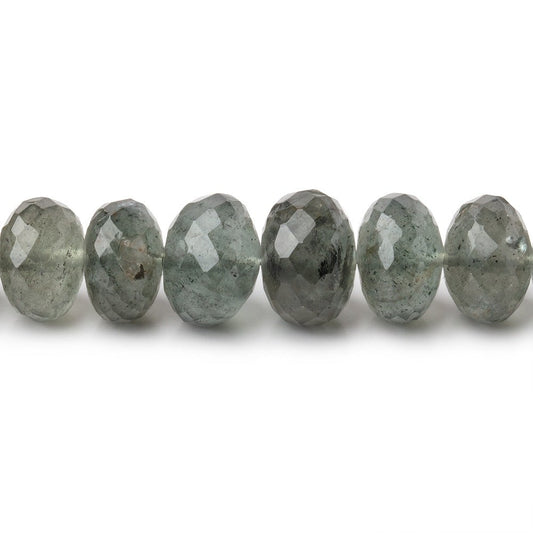 5-10mm Moss Aquamarine Faceted Rondelle Beads 16 inch 87 pieces