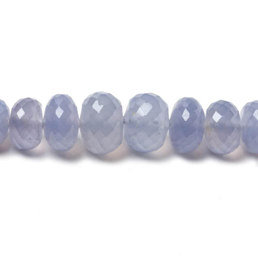 5-10mm Namibian Blue Chalcedony faceted rondelles 19 inch 112 beads AA
