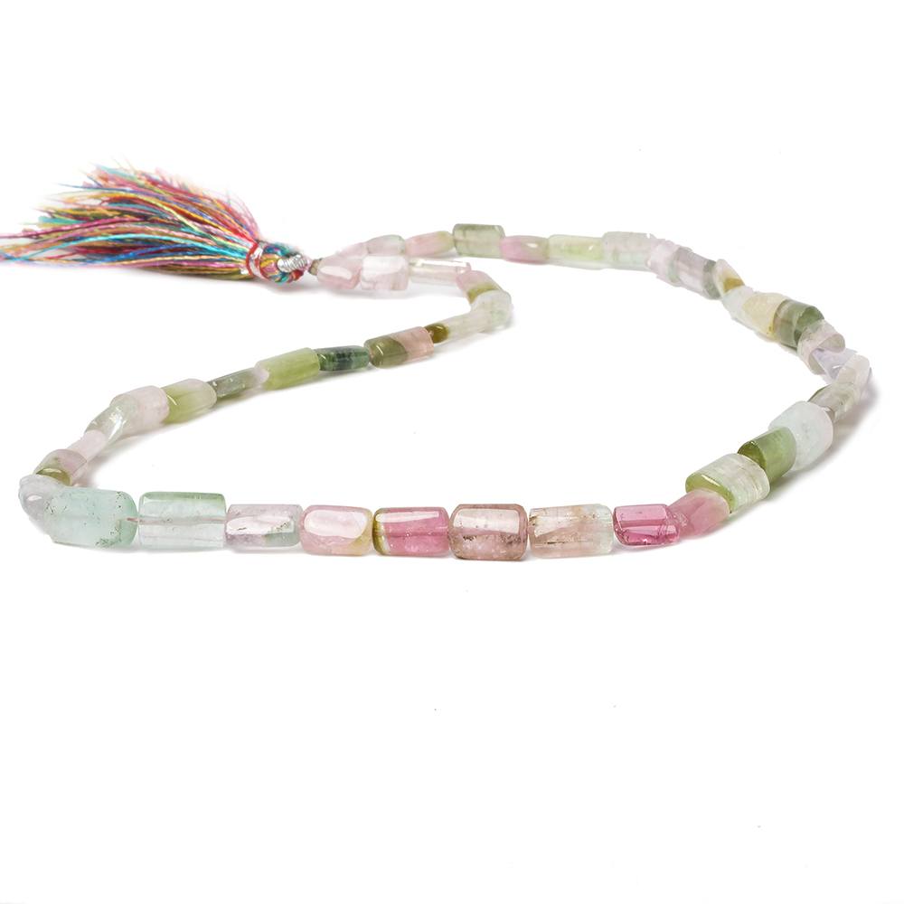 5-10mm Polychromatic Tourmaline Natural Crystal Tube Beads 16 inch 45 pieces
