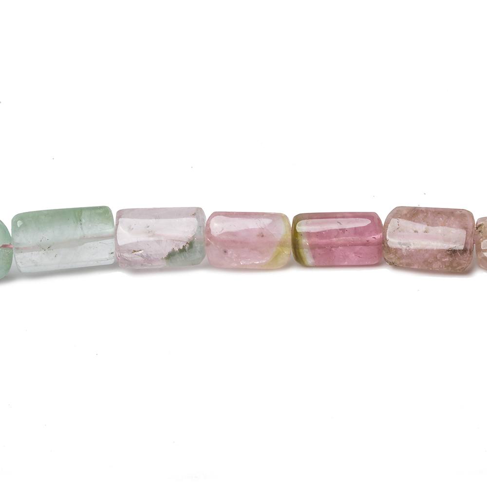 5-10mm Polychromatic Tourmaline Natural Crystal Tube Beads 16 inch 45 pieces