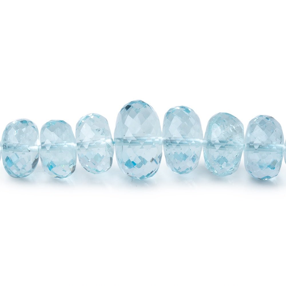 5-10mm Aquamarine Faceted Rondelle Beads 16 inch 100 pieces AAA