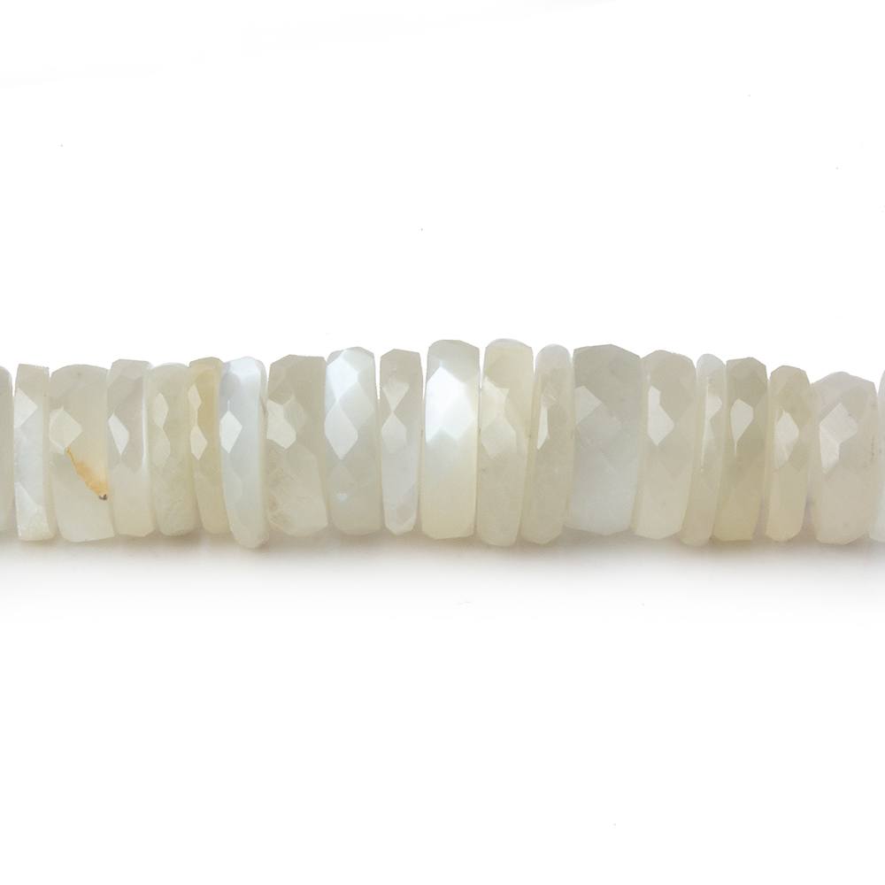 5-10mm White Moonstone faceted rondelle beads 15.5 inch 170 pieces