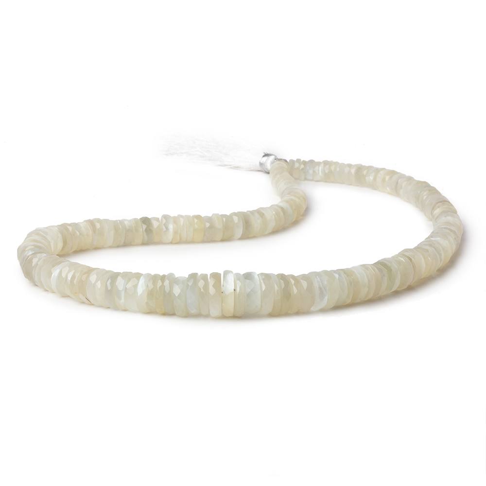 5-10mm White Moonstone faceted rondelle beads 15.5 inch 170 pieces