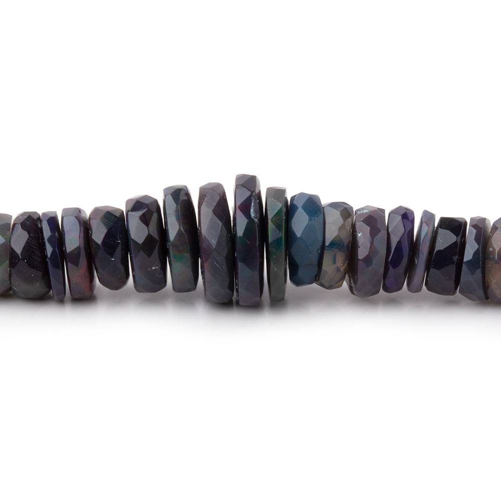 5-11mm Ethiopian Wollo Black Opal Faceted Heishi Beads 14 inch 190 pieces AA