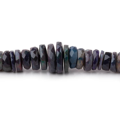 5-11mm Ethiopian Wollo Black Opal Faceted Heishi Beads 14 inch 190 pieces AA