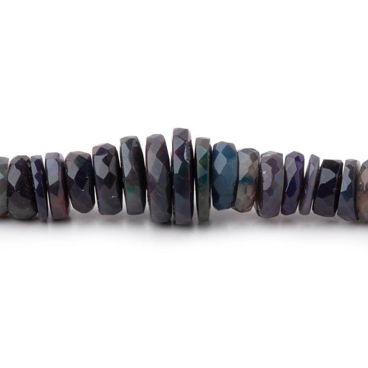 5-11mm Ethiopian Wollo Black Opal Faceted Heishi Beads 14 inch 190 pieces AA