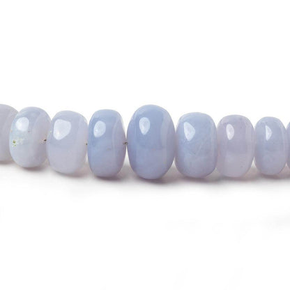 5-11mm Natural Blue Chalcedony Plain Rondelle Beads 14 inch 76 pieces