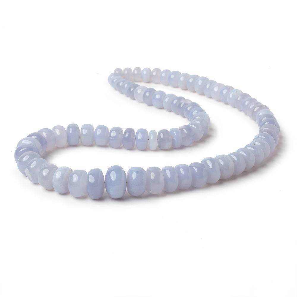 5-11mm Natural Blue Chalcedony Plain Rondelle Beads 14 inch 76 pieces