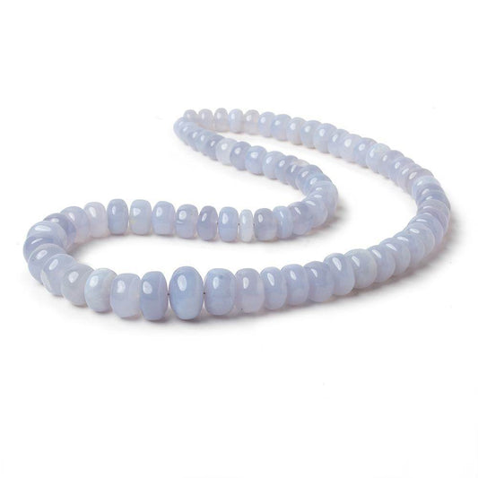 5-11mm Natural Blue Chalcedony Plain Rondelle Beads 14 inch 76 pieces