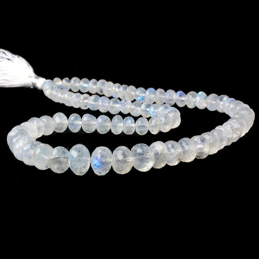 5-11mm Rainbow Moonstone Faceted Rondelle Beads 16 inch 76 pcs