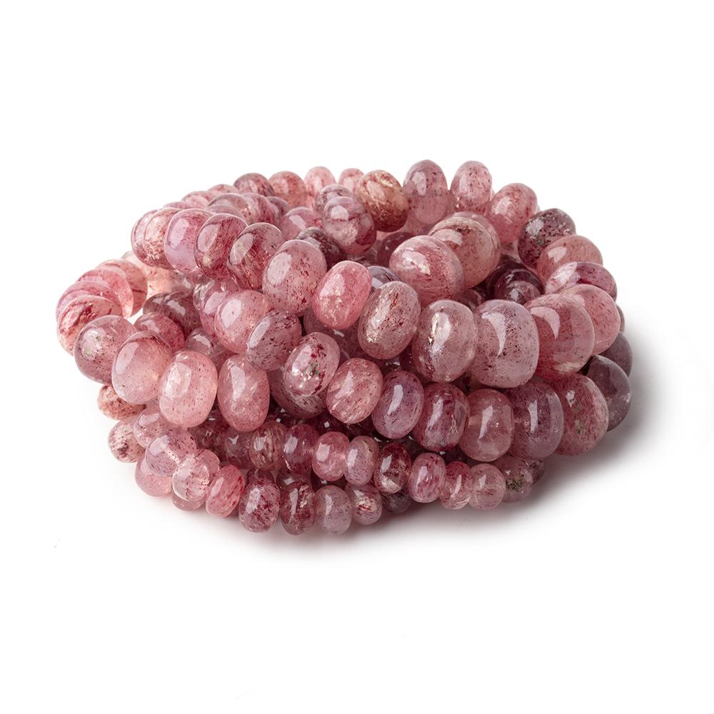 5-12.5mm Strawberry Quartz Plain Rondelle Beads 18 inch 88 pieces
