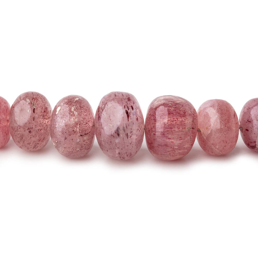 5-12.5mm Strawberry Quartz Plain Rondelle Beads 18 inch 88 pieces