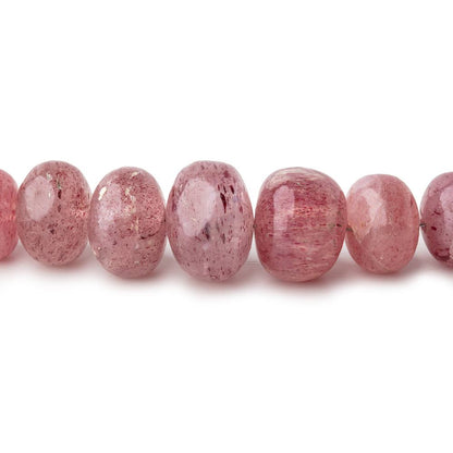 5-12.5mm Strawberry Quartz Plain Rondelle Beads 18 inch 88 pieces