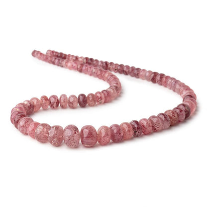 5-12.5mm Strawberry Quartz Plain Rondelle Beads 18 inch 88 pieces