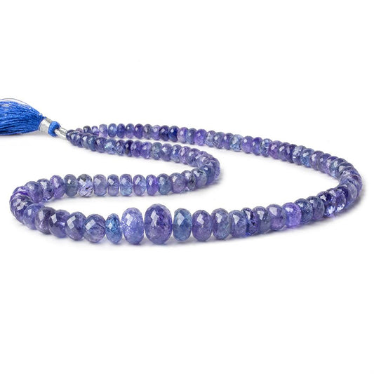 5-12.5mm Tanzanite faceted rondelles 16.5 inch 97 beads A