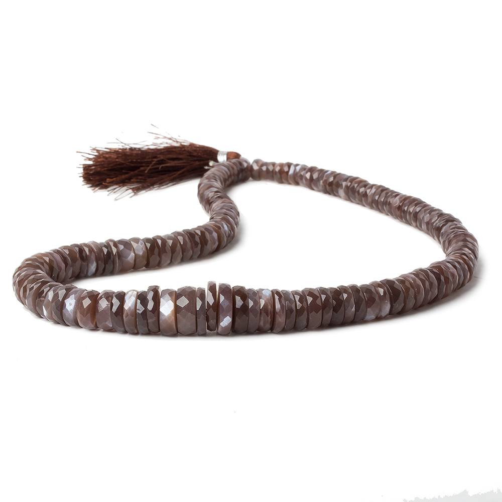 5-12mm Chocolate Moonstone faceted heishi beads 16 inch 130 pieces