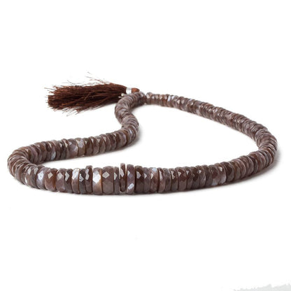 5-12mm Chocolate Moonstone faceted heishi beads 16 inch 130 pieces
