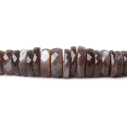 5-12mm Chocolate Moonstone faceted heishi beads 16 inch 130 pieces