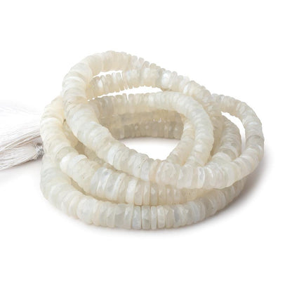 5-12mm Creamy White Moonstone Faceted Heishi Beads 16 inch 150 pieces