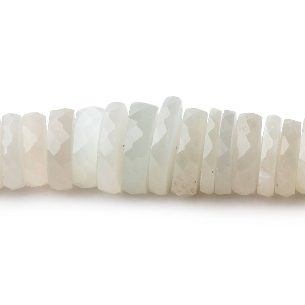 5-12mm Creamy White Moonstone Faceted Heishi Beads 16 inch 150 pieces