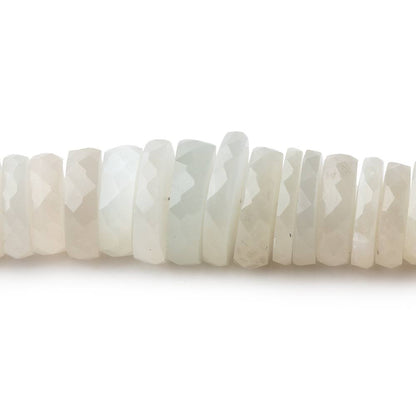 5-12mm Creamy White Moonstone Faceted Heishi Beads 16 inch 150 pieces