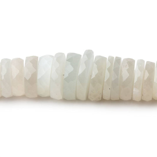 5-12mm Creamy White Moonstone Faceted Heishi Beads 16 inch 150 pieces