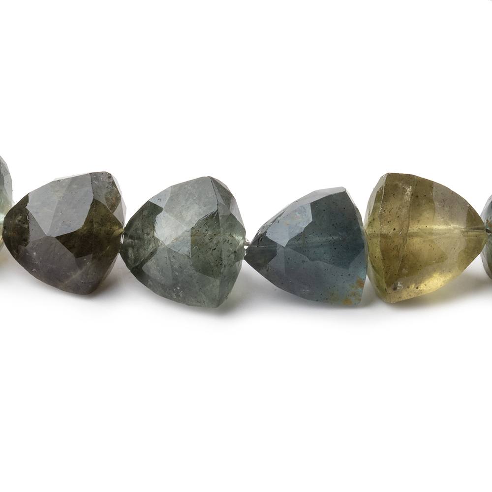 5-12mm Moss Aquamarine Faceted Trillion Beads 14 inch 46 pieces