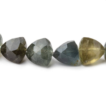 5-12mm Moss Aquamarine Faceted Trillion Beads 14 inch 46 pieces