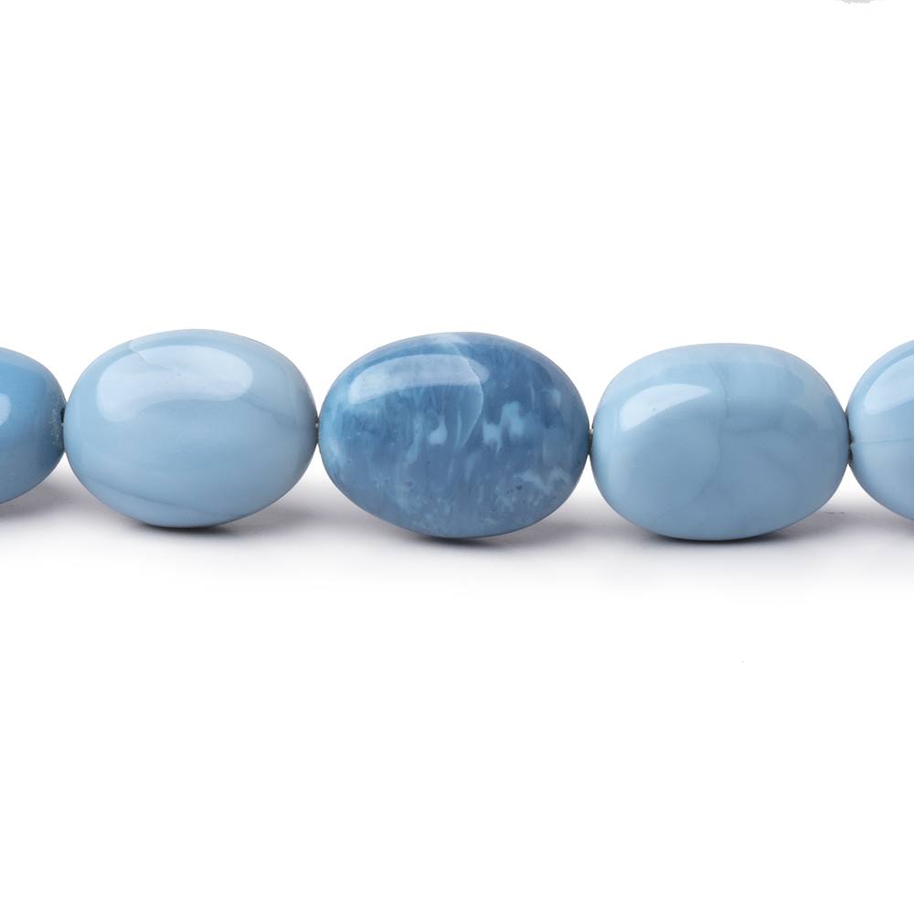 5-12mm Owyhee Denim Blue Opal Plain Oval Beads 16 inch 42 pieces