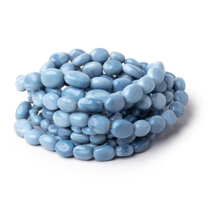 5-12mm Owyhee Denim Blue Opal Plain Oval Beads 16 inch 42 pieces