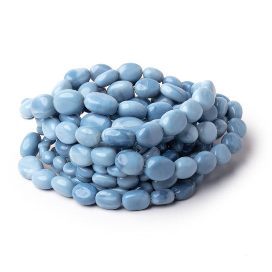 5-12mm Owyhee Denim Blue Opal Plain Oval Beads 16 inch 42 pieces