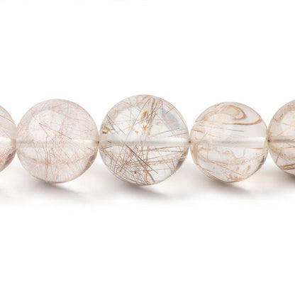 5-12mm Rutilated Quartz Plain Round Beads 16 inch 54 pieces