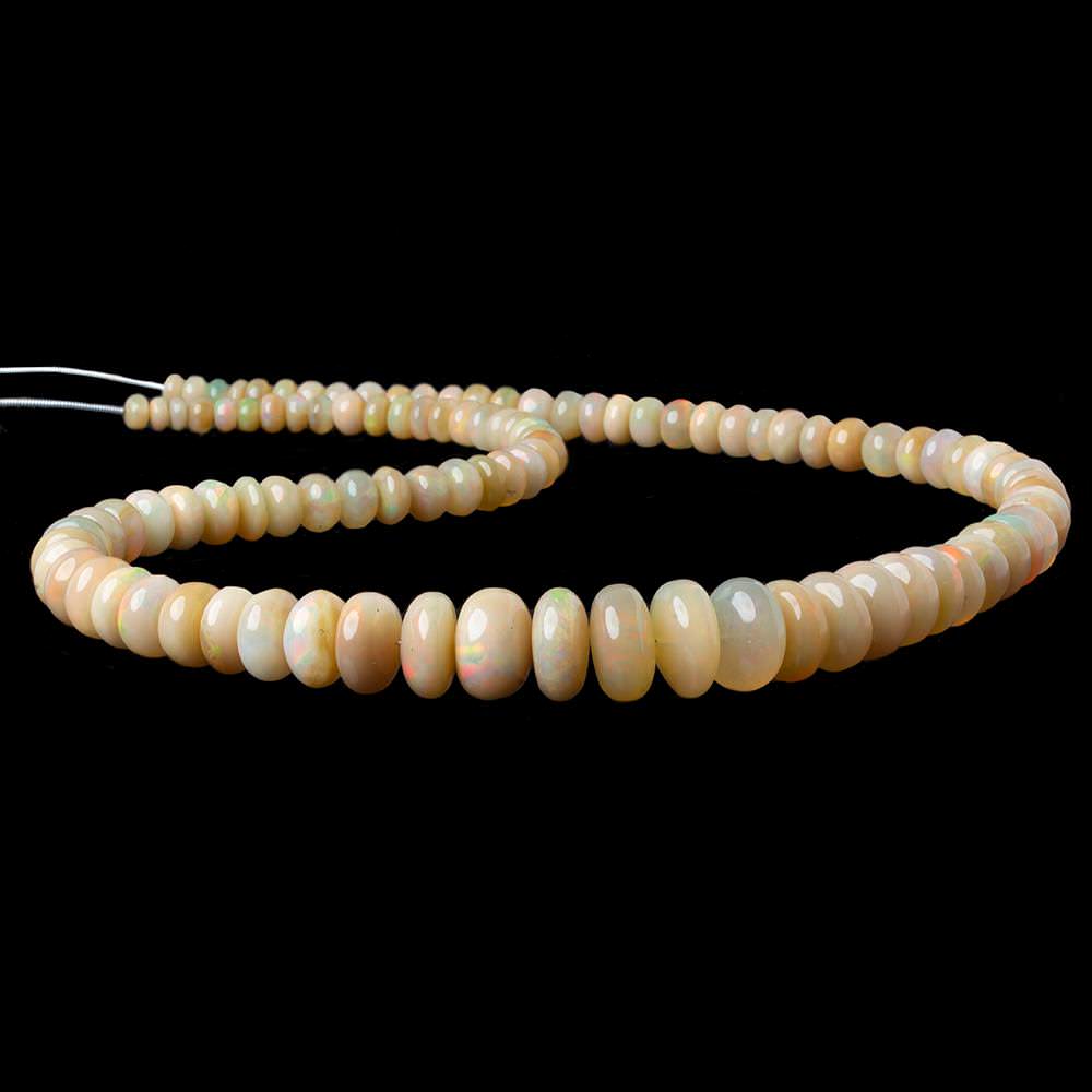5-13.5mm Ethiopian Opal plain rondelle beads 20 inch 102 pieces AA