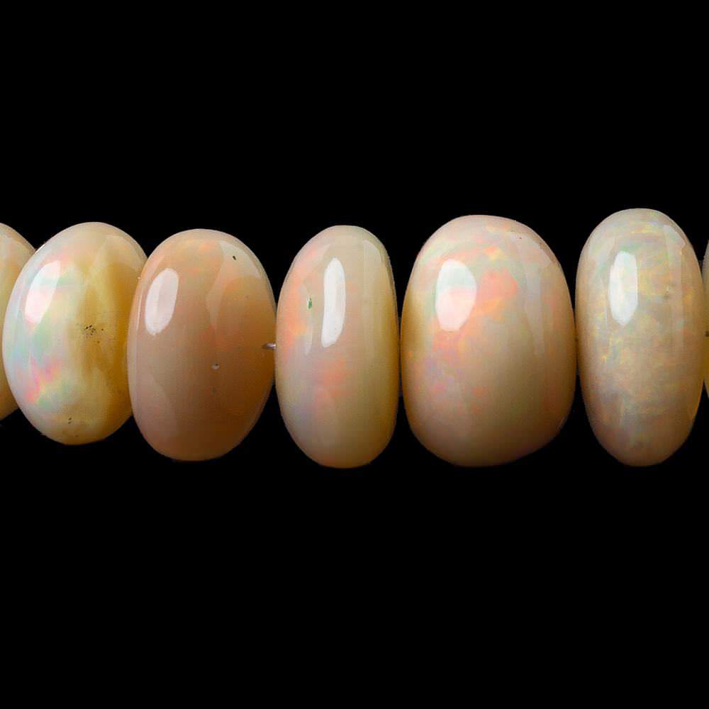 5-13.5mm Ethiopian Opal plain rondelle beads 20 inch 102 pieces AA