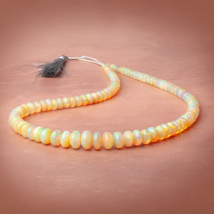 5-13mm Golden Ethiopian Opal Plain Rondelle 20 inch 100 Beads AAA
