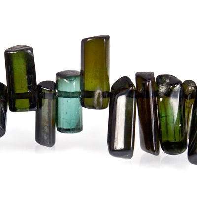 5-13mm Green Tourmaline Natural Crystal Top Drilled 180 pcs