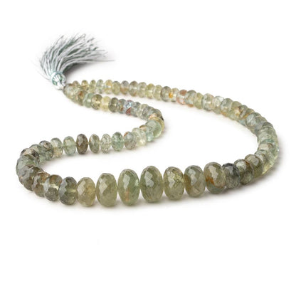 5-13mm Moss Aquamarine faceted rondelles 14 inch 78 Beads